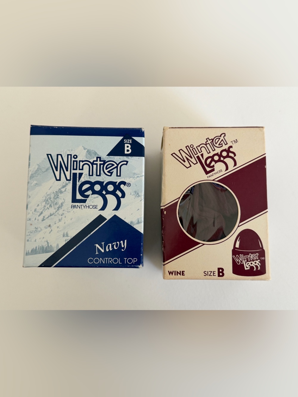 Vintage Winter Leggs Women’s Pantyhose - Navy & Wine